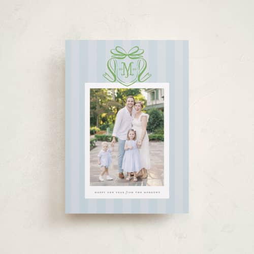 This is a frost petite holiday cards with standard by Pink House Press called southern charm printing on recycled smooth signature in petite