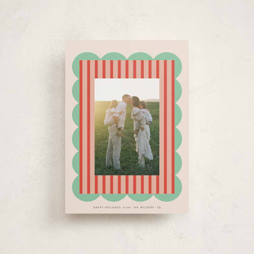 This is a mint chip petite holiday cards with standard by Morgan Kendall called layered frame printing on recycled smooth signature in petite