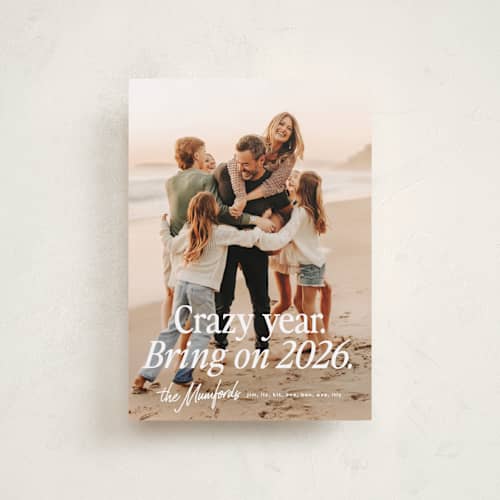 This is a snowball petite holiday cards with standard by Erin L. Wilson called wonderfully crazy printing on recycled smooth signature in petite