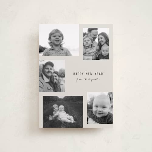 This is a fog petite holiday cards with standard by Brianne Larsen called modern collage printing on recycled smooth signature in petite