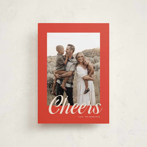 This is a candy cane petite holiday cards with standard by Cass Loh called bold script printing on recycled smooth signature in petite