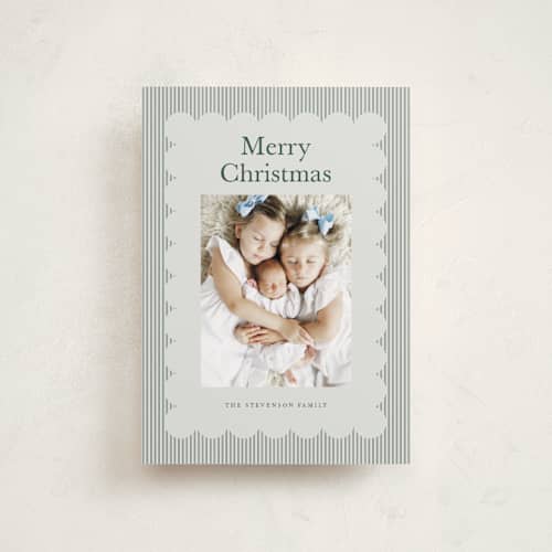 This is a evergreen petite holiday cards with standard by Nicoletta Savod called charm printing on recycled smooth signature in petite