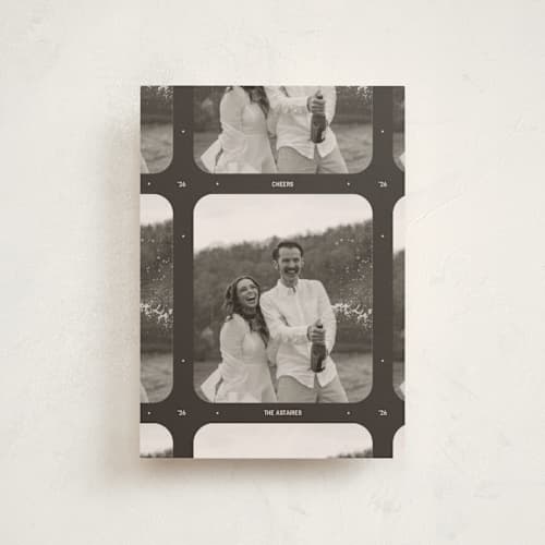 This is a coffee bean petite holiday cards with standard by Meggy Masters called vintage film printing on recycled smooth signature in petite