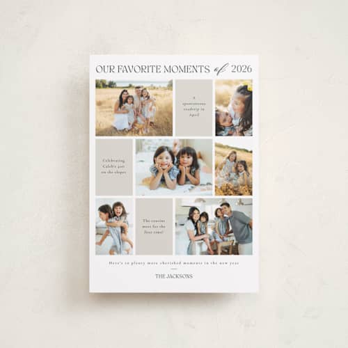 This is a tinsel petite holiday cards with standard by Adelyn T. called favourite moments printing on recycled smooth signature in petite
