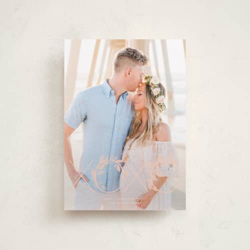 This is a geranium valentines day with standard by Wildfield Paper Co called hollyhock printing on recycled smooth signature in petite