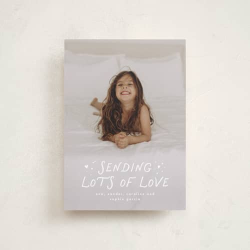 This is a cloud valentines day with standard by Lea Delaveris called sending lots of love printing on recycled smooth signature in petite