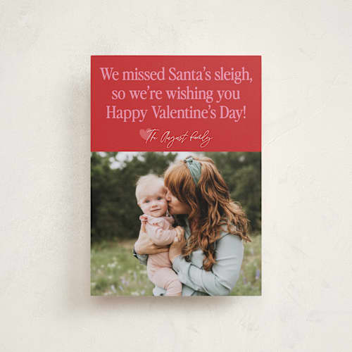 This is a apple valentines day with standard by Jackie Crawford called missed the sleigh printing on recycled smooth signature in petite