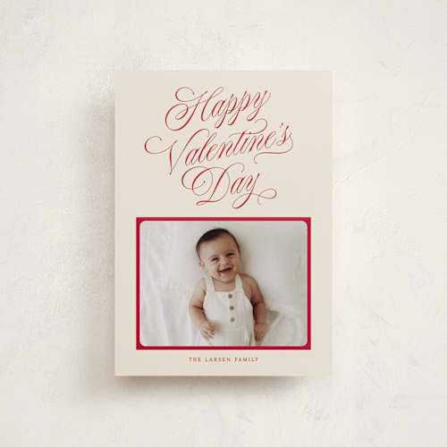 This is a cream valentines day with standard by Robert and Stella called valentines classic printing on recycled smooth signature in petite
