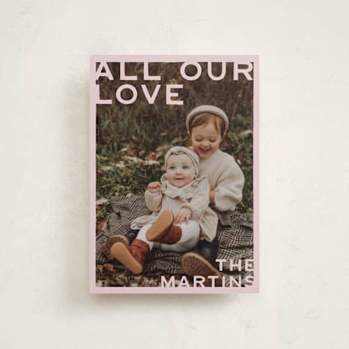 This is a blush valentines day with standard by Ani Somi called edges printing on recycled smooth signature in petite