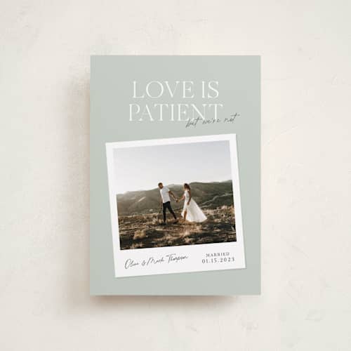 This is a olive valentines day with standard by Owl and Toad called patient printing on recycled smooth signature in petite