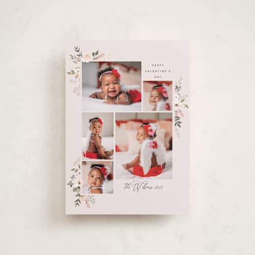 This is a cookie dough valentines day with standard by Susan Moyal called valentine floral printing on recycled smooth signature in petite