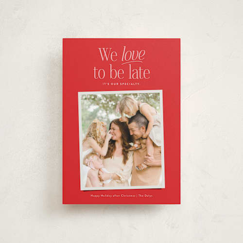 This is a apple valentines day with standard by Jackie Crawford called love to be late printing on recycled smooth signature in petite