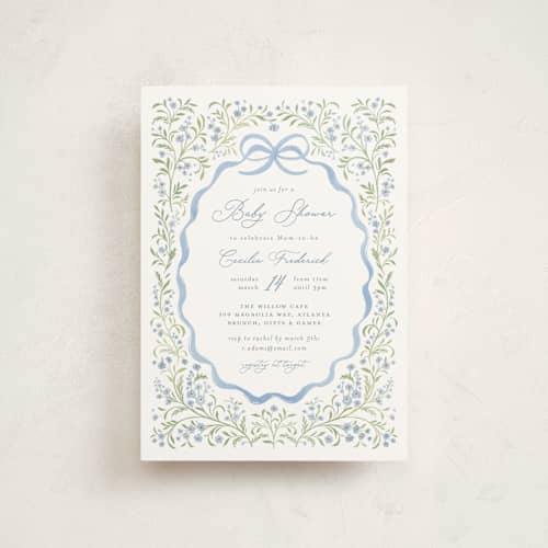 This is a sky baby shower postcards with standard by Paper Raven Co. called darling printing on signature in postcard