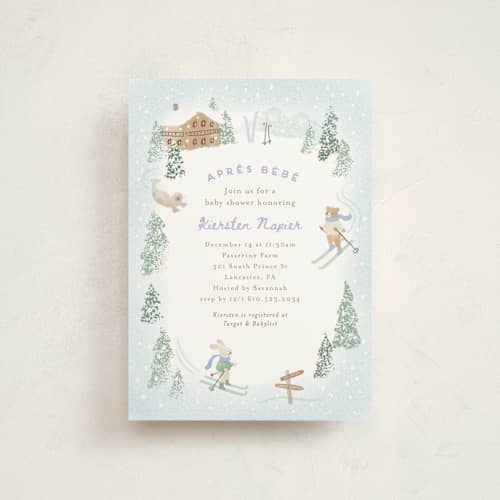 This is a frost baby shower postcards with standard by Jennifer Wick called apres bebe printing on signature in postcard