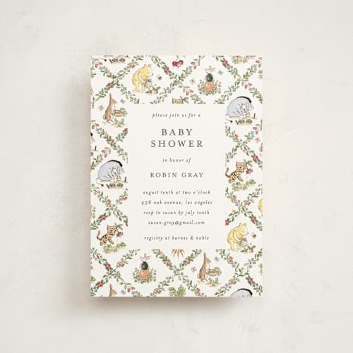This is a garden baby shower postcards with standard by Sarah Knight called disney rabbit's garden printing on signature in postcard