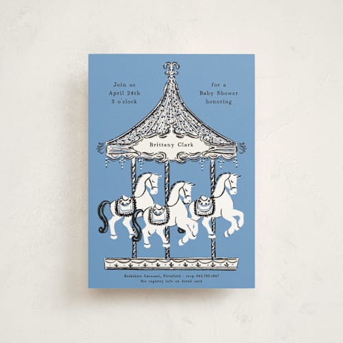 This is a pool baby shower postcards with standard by Gwen Bedat called round and round printing on signature in postcard