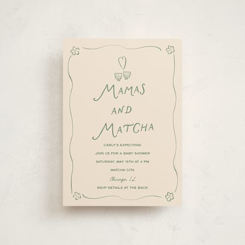 This is a matcha baby shower postcards with standard by Ani Somi called perfect matcha printing on signature in postcard