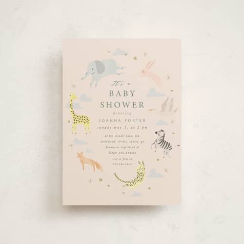 This is a sand baby shower postcards with standard by Hannah Williams called little wild one printing on signature in postcard