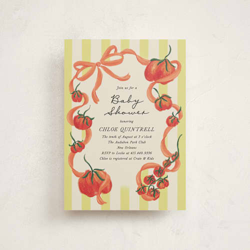 This is a sunshine baby shower postcards with standard by Jackie Crawford called petit pomodoro printing on signature in postcard