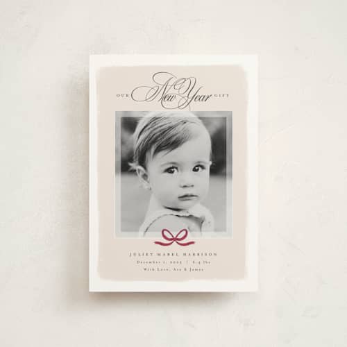 This is a vanilla babys first christmas with standard by Nicoletta Savod called our blessed gift printing on signature in postcard