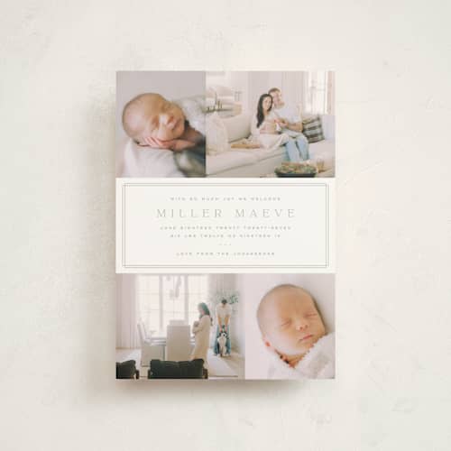 This is a latte birth announcement postcards with standard by Kristie Kern called camden printing on signature in postcard