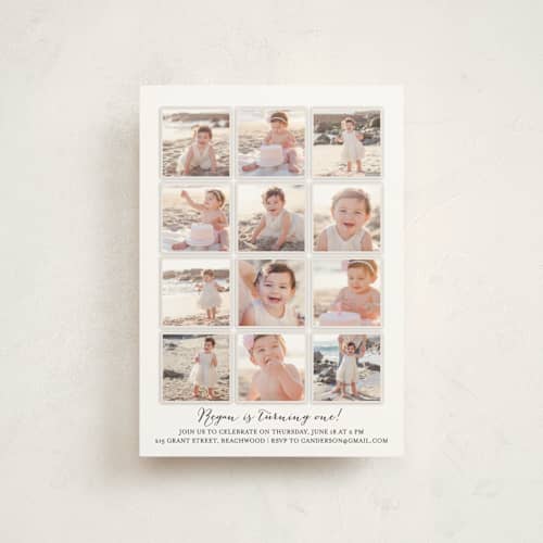 This is a cotton kids birthday invitations with standard by Robin Ott called year in my life printing on signature in postcard