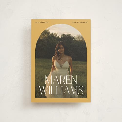 This is a sunshine graduation announcements with standard by Robert and Stella called in vogue printing on signature in petite