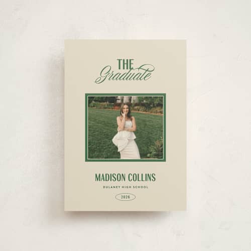 This is a butter graduation announcements with standard by Erin L. Wilson called the headliner printing on signature in petite