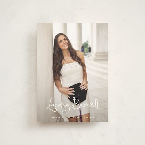 This is a cotton graduation announcements with standard by Sara Hicks Malone called westminster printing on signature in petite