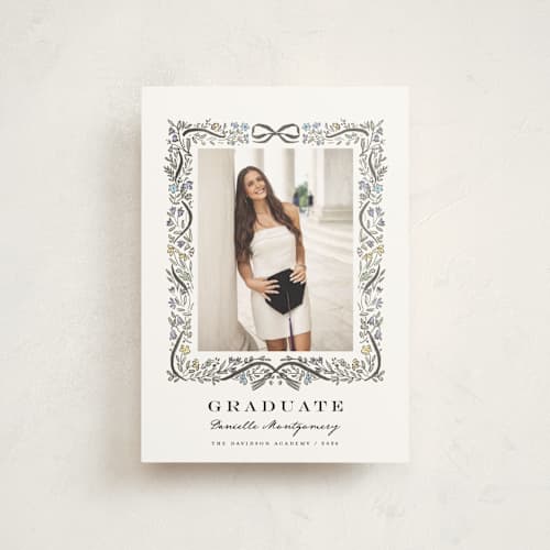 This is a ink graduation announcements with standard by Petra Kern called floristica printing on signature in postcard