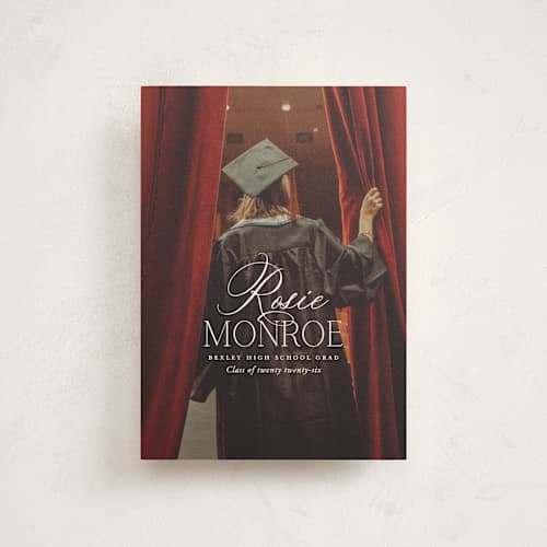 This is a cotton graduation announcements with standard by Oscar and Emma - Karly Depew called classic allure printing on signature in postcard