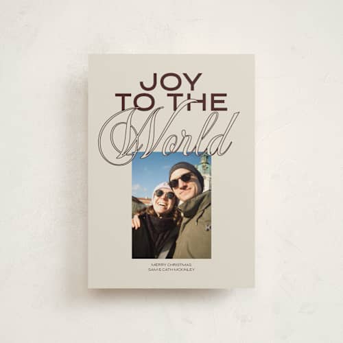This is a cocoa petite holiday cards with standard by Inkblot Design called outline moment printing on signature in petite