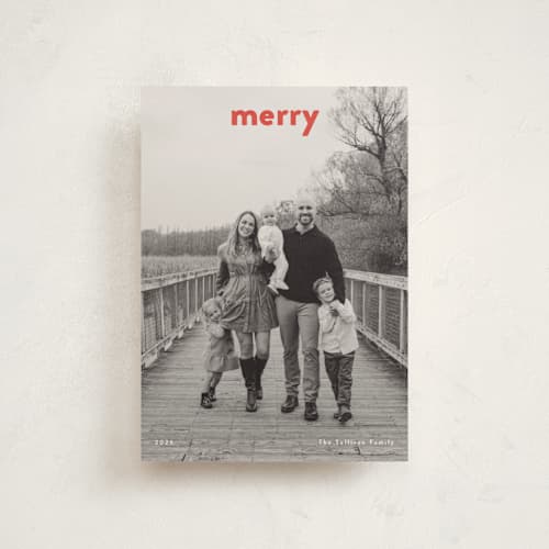This is a poinsettia petite holiday cards with standard by Up Up Creative called daily printing on signature in petite