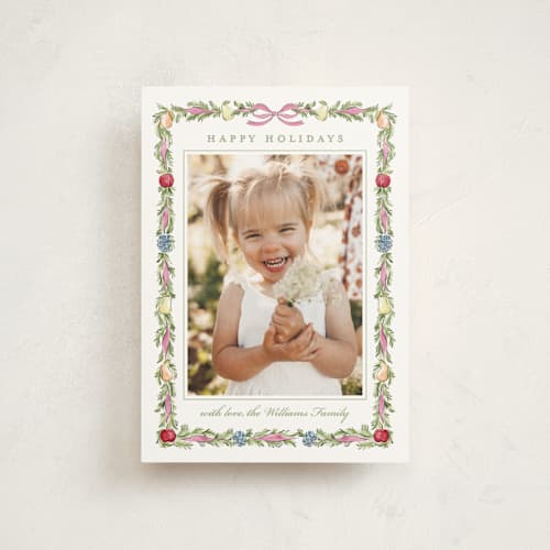 This is a sugar plum petite holiday cards with standard by Sarah Knight called sugared fruits printing on signature in petite