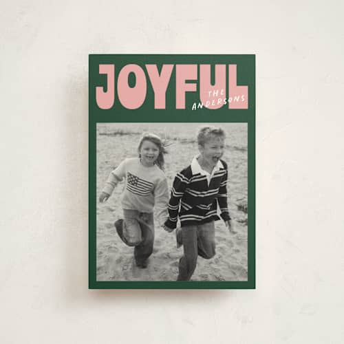 This is a pine petite holiday cards with standard by Carmia C. called merry makers printing on signature in petite