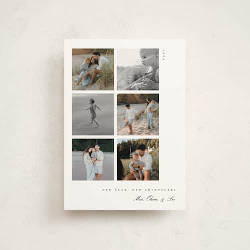 This is a snow petite holiday cards with standard by Morgan Kendall called window pane printing on signature in petite