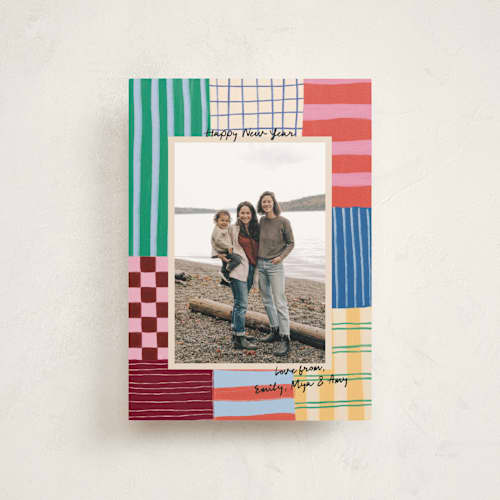 This is a cherry petite holiday cards with standard by Elly called pop printing on signature in petite
