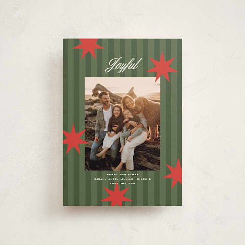 This is a spruce petite holiday cards with standard by Owl and Toad called constellation printing on signature in petite