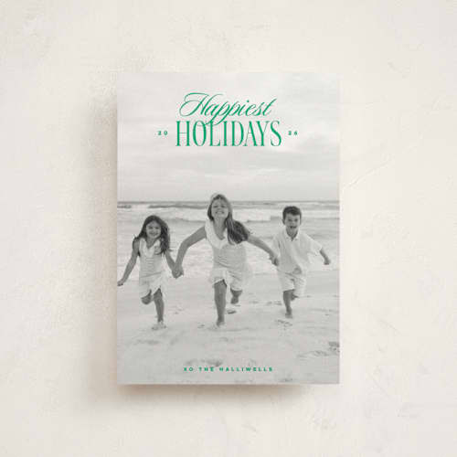 This is a elf shoes petite holiday cards with standard by Kristie Kern called club printing on signature in petite