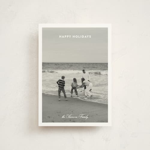 This is a snow petite holiday cards with standard by Ashlee Townsend called light study printing on signature in petite