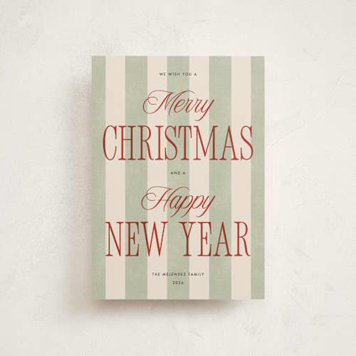 This is a stocking petite holiday cards with standard by Robert and Stella called striped type printing on signature in petite