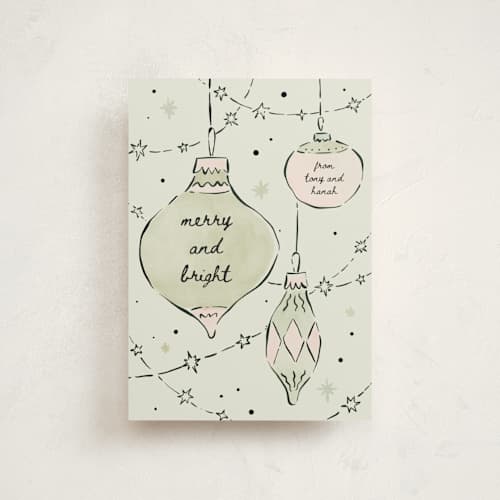 This is a mistletoe petite holiday cards with standard by Zove Ahhh called doodle the season printing on signature in petite