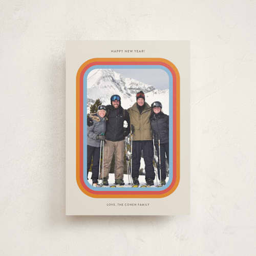 This is a confetti petite holiday cards with standard by Megan Davis called cortina printing on signature in petite