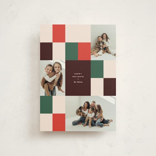This is a peppermint petite holiday cards with standard by Annie Clark called off grid printing on signature in petite