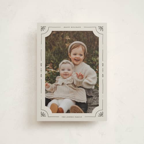 This is a eggnog petite holiday cards with standard by Kristin Oliversen called linograph christmas printing on signature in petite