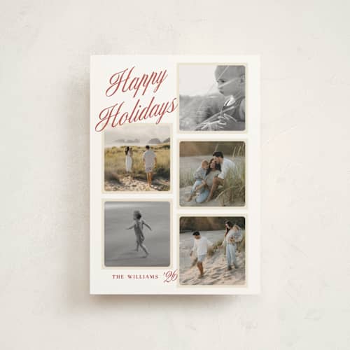 This is a snow petite holiday cards with standard by Robert and Stella called vienna printing on signature in petite
