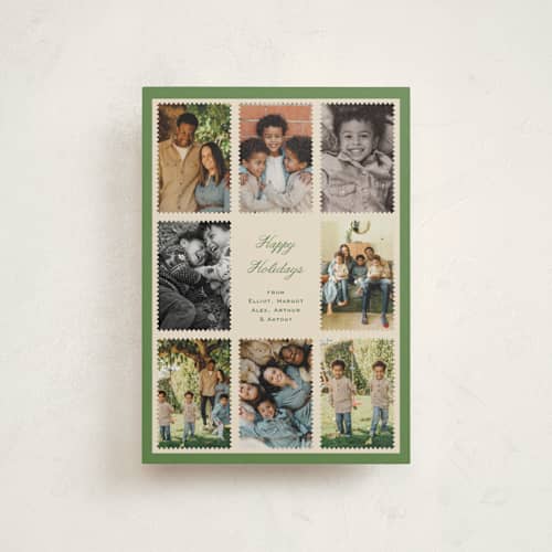 This is a garland petite holiday cards with standard by Pati Cascino called jasper printing on signature in petite