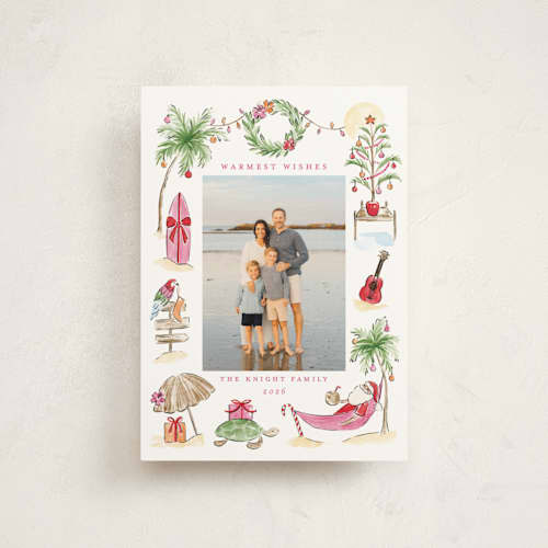 This is a hibiscus petite holiday cards with standard by Sarah Knight called ohana printing on signature in petite