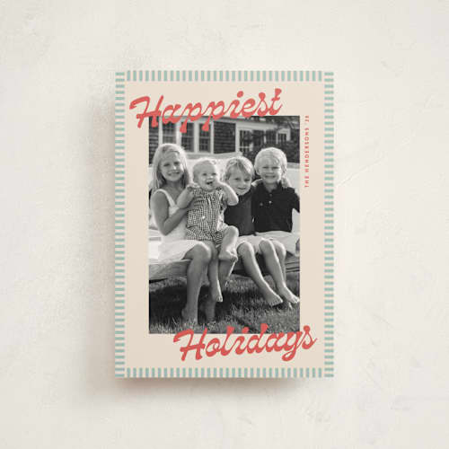 This is a cabana petite holiday cards with standard by Carolyn Nicks called striped delight printing on signature in petite