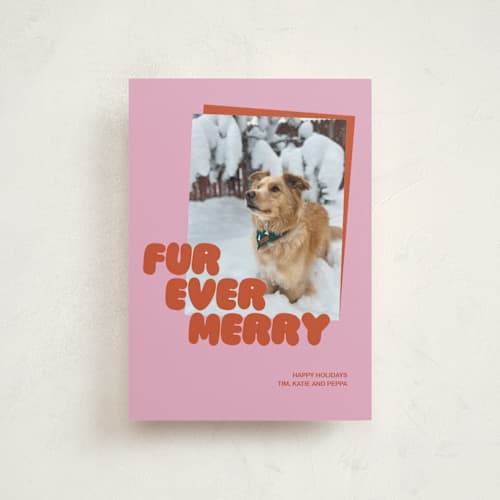 This is a berry petite holiday cards with standard by Inkblot Design called furever printing on signature in petite